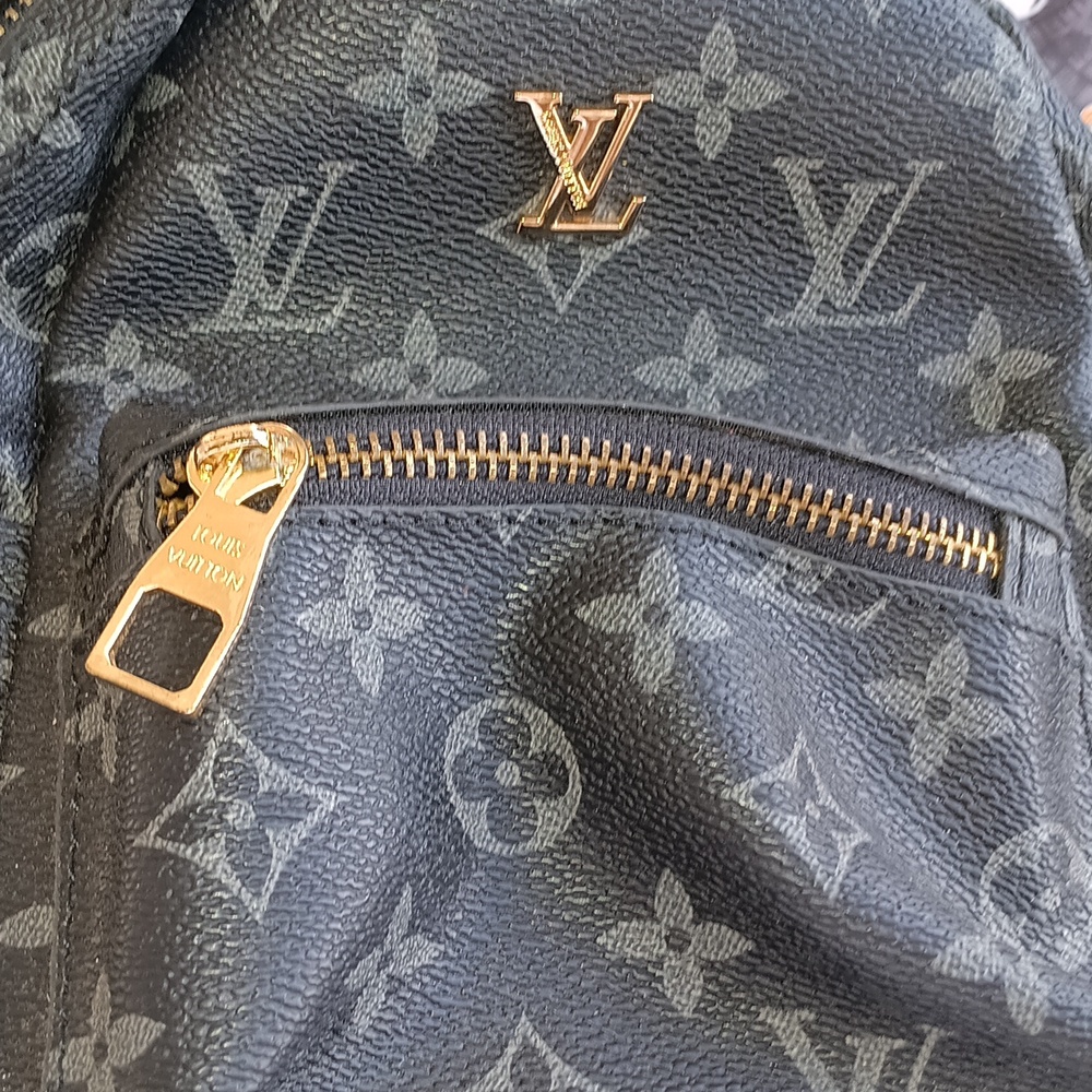 Louis Vuitton Black & Gray Monogram Mini Backpack with Gold Hardware - Picture 4 of 5